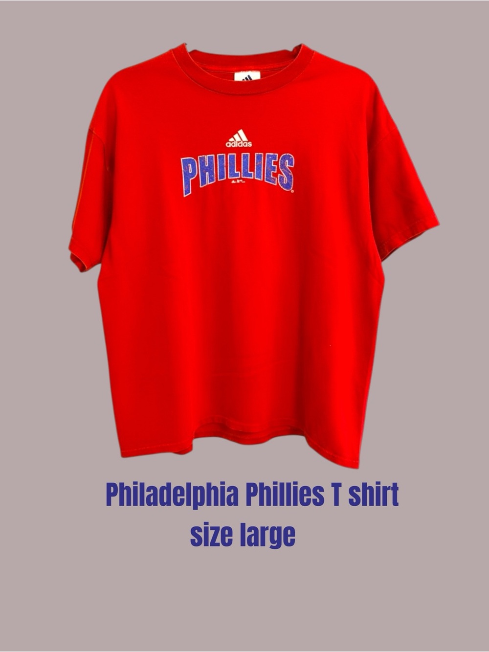 Adidas Red Phillies Graphic  Tee MLB